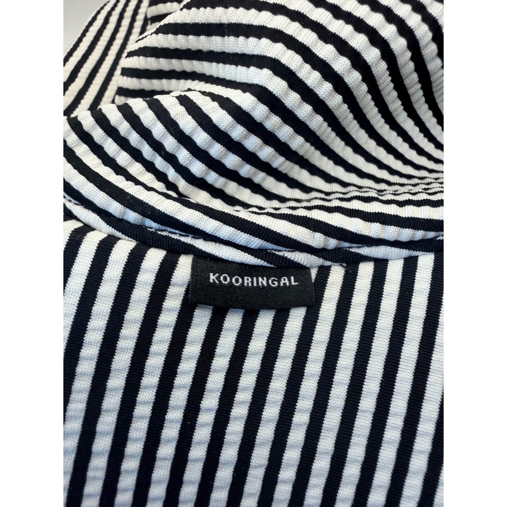 Kooringal Sun Hat Black White Striped Wide Brim Packable 58cm OSFM Travel Beach